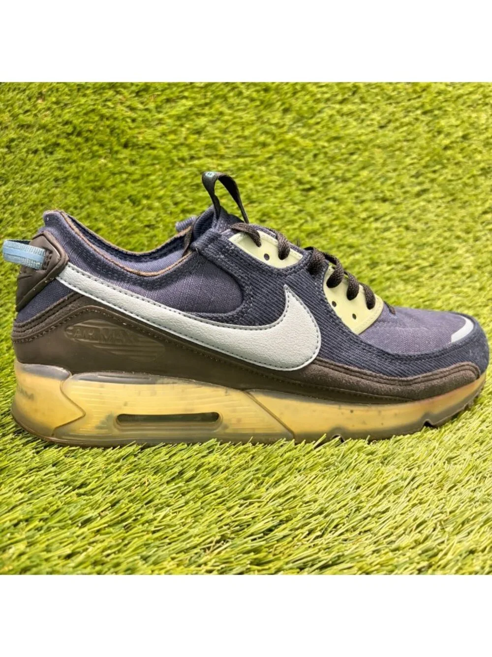 Nike Air Max 90 Terrascape Mens Size 10.5 Blue Athletic Running Shoes Sneakers